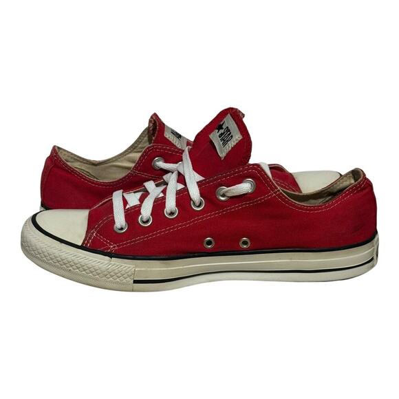 Converse Chuck Taylor All Star Red Low Top Canvas Sneakers Women's Size 8 Shoes - Picture 5 of 8